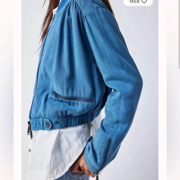 Free People WeThe Free Knock Out Siren Bomber Jacket Size XL - Picture 4 of 12